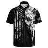 MSCPZH Skull Golf Shirts for Men American Flag Golf Polo Shirts for Men USA Flag Polo view 1