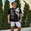 MSCPZH Skull Golf Shirts for Men American Flag Golf Polo Shirts for Men USA Flag Polo view 2