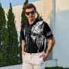 MSCPZH Skull Golf Shirts for Men American Flag Golf Polo Shirts for Men USA Flag Polo view 3