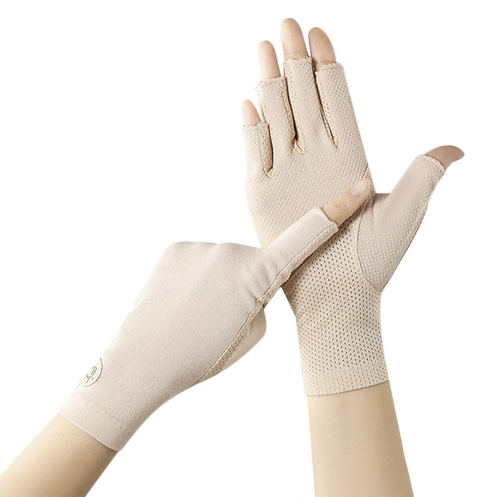 JIAHG Womens Driving Gloves Summer UV Sun Protection Non-Slip Touchscreen Cotton Gloves Outdoor Sunblock Gloves for Cycling Motorcycle
