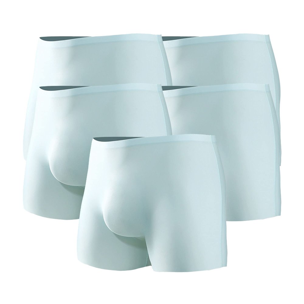 JEKE-DG Mens Ice Silk Underwear Trunks Seamless Bulge Pouch Boxer Briefs Ultra-Thin Stretch Boxers Multiplepack (X-Large,Green-5pc)