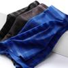 JEKE-DG Men's Ice Silk Stripes Boxer Briefs Low Rise Seamless Trunk Underwear See Through Thin Bulge Pouch Boxers (3X-Large,Black 10-1pc) view 3