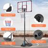 Portable Basketball Rack with Adjustable 7.5-9.2 Feet and 32 Inch Rebounds, Suitable for Indoor and Outdoor Basketball Goals for Young Students and Adults (Black+Red + Iron) view 2