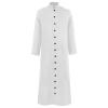 guanee Men's Clergy Robes Cassock Robe Church Priest Costume Standing Collar Liturgical Vestments(Large,White) view 1