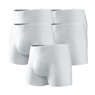 JEKE-DG Mens Ice Silk Underwear Trunks Seamless Bulge Pouch Boxer Briefs Ultra-Thin Stretch Boxers Multiplepack (3X-Large,White-5pc)