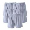 JEKE-DG Men High Waist Loose Boxers Relaxed Fit Stretch Boxer Brief Soft Lounge Underwear With Button Fly (X-Large,Grey-5pc)
