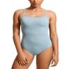 SYROKAN Women's One Piece Swimsuit Athletic Competitive Racerback Sport Swimwear Training Bathing Suit Light Grayish Blue 32 view 1