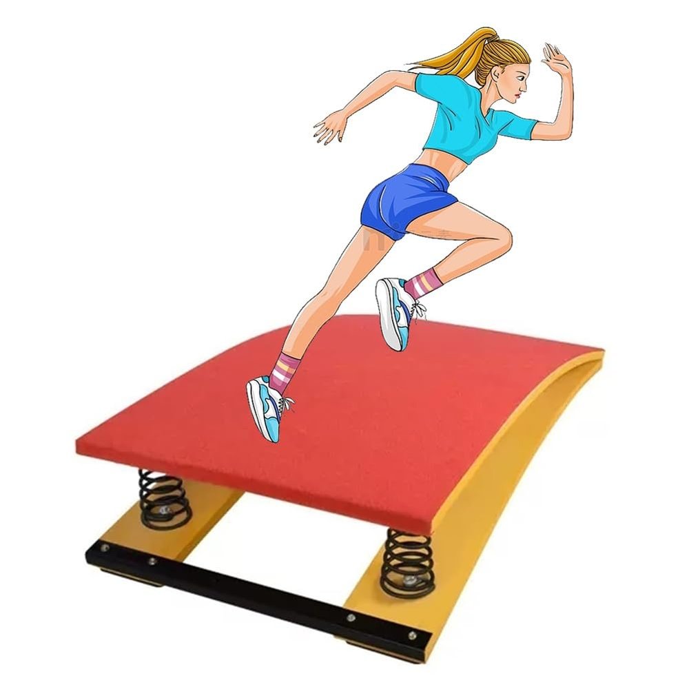 Children's Gymnastics Vault Springboard, 2/4Thickened Manganese Steel Spring, Spring Pedal Gymnastics Somersault Booster, Elastic Ramp, Load 65kg / 140lbs