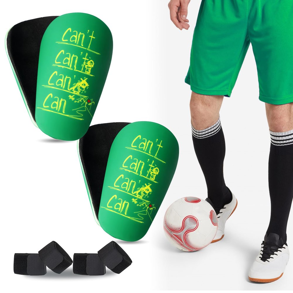 Mini Shin Guards Soccer, 2 Pairs Soccer Miniature Shin Guard for All Ages,Extra Small Protective Equipment shin Guards and 2 Pairs Shin Guards Strap Shin Fixed Straps, Calf Protective Gear Shin