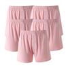 JEKE-DG Men High Waist Loose Boxers Relaxed Fit Stretch Boxer Brief Soft Lounge Underwear With Button Fly (XX-Large,Pink-5pc)