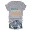 Dogs Coffee Camping Shirt, Camping Birthday Gift Tees, Dog Lover T Shirt for Women Adventure Vacation Summer Tops view 1