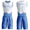 Custom Lake Blue White Basketball Jersey Shorts Polyester Personalized Basketball Practice Shirt Printed Name Number Logo for Men Women Youth Kids view 1
