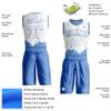 Custom Lake Blue White Basketball Jersey Shorts Polyester Personalized Basketball Practice Shirt Printed Name Number Logo for Men Women Youth Kids view 2