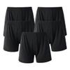 JEKE-DG Men High Waist Loose Boxers Relaxed Fit Stretch Boxer Brief Soft Lounge Underwear With Button Fly (Large,Black-5pc) view 1