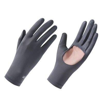 JIAHG Womens Ice Silk Driving Gloves Sun Protection Non-Slip Palm Hollow-Out Gloves Outdoor Sunblock Gloves for Cycling