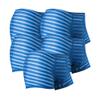 JEKE-DG Men's Ice Silk Stripes Boxer Briefs Low Rise Seamless Trunk Underwear See Through Thin Bulge Pouch Boxers (Large,Blue 10-5pc) view 1
