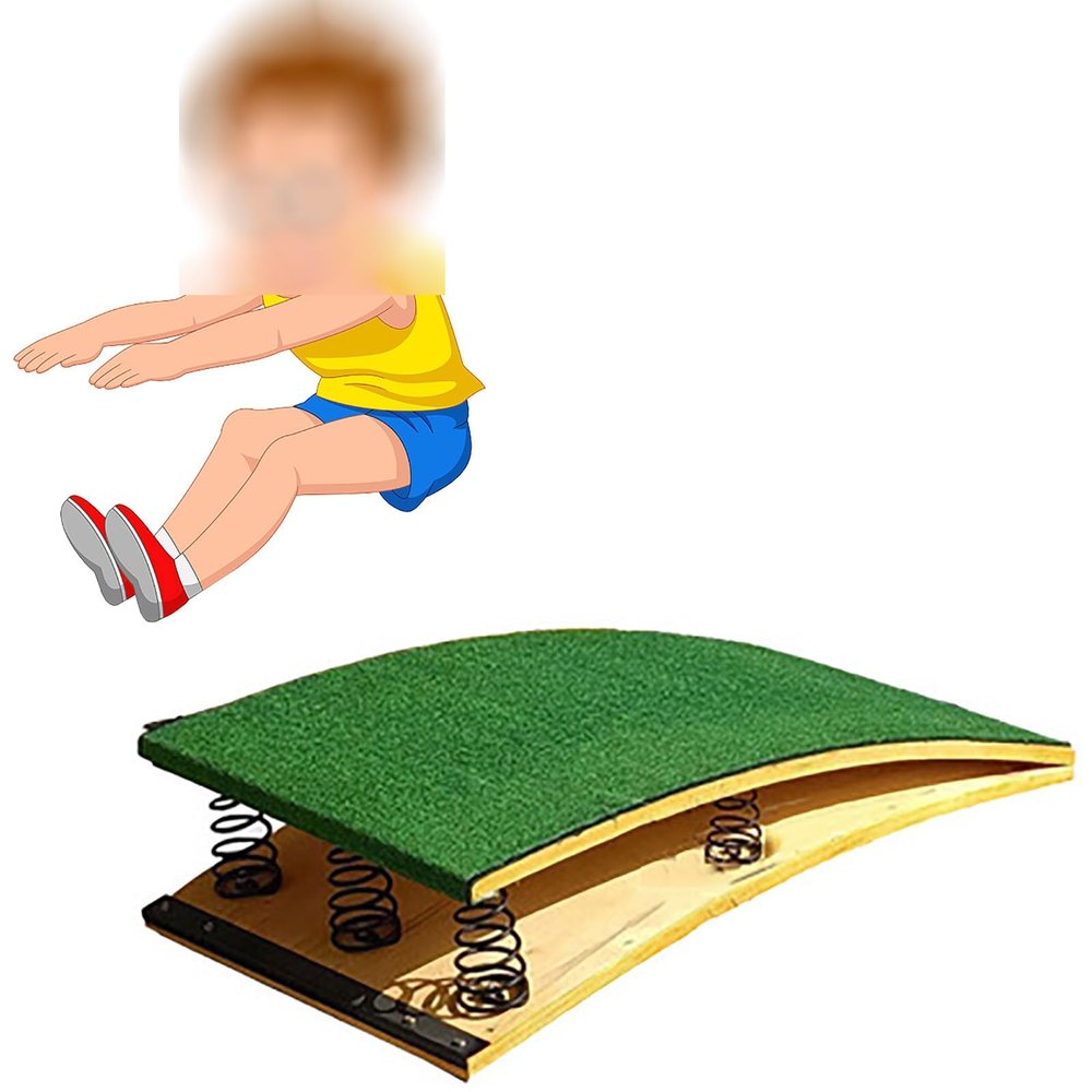 Hardwood Curved Springboard for Long Jump, Track and Field, Somersault, Portable Arts Springboard with 6/9 Spring, for Vaulting Training