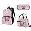 COEQINE Girls Backpack With Lunch Box Floral Butterfly Pattern Pencil Case Teens Girls High School Set With Aesthetic Big Lunch Box Shoulder Strap Pen Bag for Kids Girls,Retro Style 3 Pieces view 1