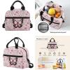 COEQINE Girls Backpack With Lunch Box Floral Butterfly Pattern Pencil Case Teens Girls High School Set With Aesthetic Big Lunch Box Shoulder Strap Pen Bag for Kids Girls,Retro Style 3 Pieces view 3