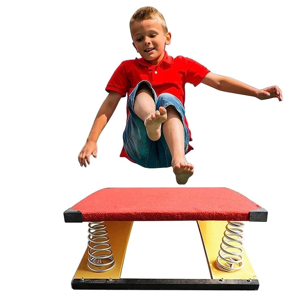 Kids Hardwood with 2 Springs,with Non-Slip Felt and Foot Pads Sports Club/Martial Arts Springboard