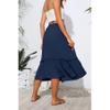 Witsmile Summer Skirts for Women 2026 Elastic Waist Floral Printed Midi Skirt with Pockets(Navy Blue,XL) view 2