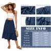 Witsmile Summer Skirts for Women 2026 Elastic Waist Floral Printed Midi Skirt with Pockets(Navy Blue,XL) view 4