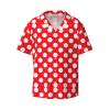 Cute Polka Dot Men's Cotton Shirt Men's Short-Sleeved Shirt Button Casual Shirt Loose Top Holiday view 1