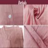 Akivide Women's Summer Cotton Linen 3/4 Sleeve Tunic Top Dressy Casual Loose Beach Button Blouse Shirt with Pockets view 3