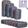 BAGAIL Camping Towel with EVA Case, Compact & Ultra Soft Microfiber Travel Towel - Super Absorbent & Lightweight Quick Dry Towels for Sports, Beach, Gym, Backpacking, Hiking - Light Purple, XXL view 1
