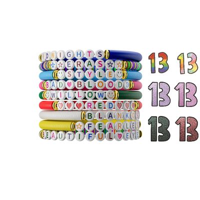 Ava Riley Friendship Bracelets, Birthday Gift Bracelet Stackable E Initial Charms, 26 Letters 9PCS Songs Album Jewelry Stuff