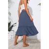 Witsmile Womens Skirts - High Waisted Tiered Skirts for Women Knee Length with Pockets Beach Cover-ups(Grayish Blue,S) view 2