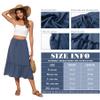 Witsmile Womens Skirts - High Waisted Tiered Skirts for Women Knee Length with Pockets Beach Cover-ups(Grayish Blue,S) view 4