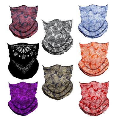 WYSUMMER 8PCS Scarves Bandanas Face Tube Black Headband, Motorcycle Multi Function Headwear Hat Scarf Neck Warmer Balaclava