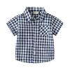NineFit Basics Boys' Casual Short Sleeve Button Down Shirts Cotton Plaid Baby-Boys Short Sleeve Button Up Plaid Shirt (Blue, 2-3 Years) view 1