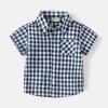 NineFit Basics Boys' Casual Short Sleeve Button Down Shirts Cotton Plaid Baby-Boys Short Sleeve Button Up Plaid Shirt (Blue, 2-3 Years) view 3