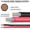 14 Gauge Marine Wire Include 14 AWG 100FT Red & 100FT Black,14 Gauge Marine Grade Wire Tinned Copper Oxygen-Free Boat Electrical Cable for Automotive/RV/Camper/Trailer Outdoor Use view 2