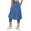 ANIVIVO Women Long Knee Length Skirt with Capris Leggings,Skirted Leggings with High Waisted Zipper Pockets(Steel Blue,M) view 2