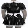 ACSUSS Mens Sissy Servants Maid Dress with Apron Ruffle Lace Patent Leather A-Line Dress Cosplay Costume Black 5X-Large view 4