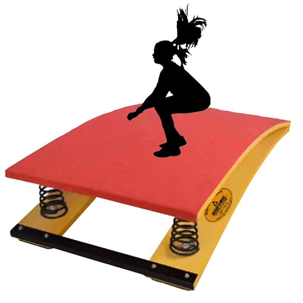 4 Springs High Jump Springboard Heavy Duty & Large Wood Gymnastics Wushu Training Elastic Board for Gymnastics Kung Fu Wood Elastic Board Heavy Duty Vault Spring Board, Red