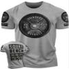 Squat Bench Deadlift Repeat Workout Shirts for Men Weight Plate Gym T-Shirt (SM, Grey Branded) view 1