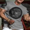 Squat Bench Deadlift Repeat Workout Shirts for Men Weight Plate Gym T-Shirt (SM, Grey Branded) view 2