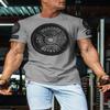 Squat Bench Deadlift Repeat Workout Shirts for Men Weight Plate Gym T-Shirt (SM, Grey Branded) view 3