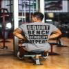Squat Bench Deadlift Repeat Workout Shirts for Men Weight Plate Gym T-Shirt (SM, Grey Branded) view 4