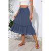 Witsmile Flowy Skirts for Women High Waisted Midi Skirt for Women Casual Knee Length Skirts with Pockets(Grayish Blue,M) view 3