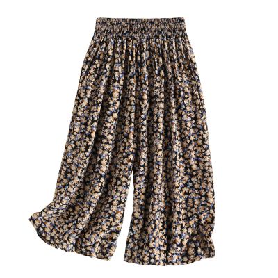 Japelessor Culotte Pants for Women, Culottes for Women Casual, New Vintage High Elastic Waist Wide Leg Culottes with Pockets (96#,One Size)