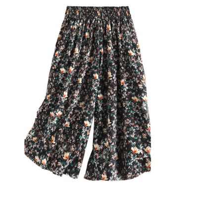 Japelessor Culotte Pants for Women, Culottes for Women Casual, New Vintage High Elastic Waist Wide Leg Culottes with Pockets (98#,One Size)