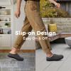 HomeTop Men's Moccasin Slippers Soft Warm Non-slip Memory Foam Indoor House Shoes with Fluffy Lining Gray, 11-12 US view 3