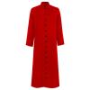guanee Men's Clergy Robes Cassock Robe Church Priest Costume Standing Collar Liturgical Vestments(Medium,Red) view 1