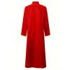 guanee Men's Clergy Robes Cassock Robe Church Priest Costume Standing Collar Liturgical Vestments(Medium,Red) view 2