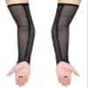 zeasciosd Women's Long Fingerless Sheer Gloves Tulle Mesh Gloves for Wedding Bridal Opera Party Halloween Costume Black view 3